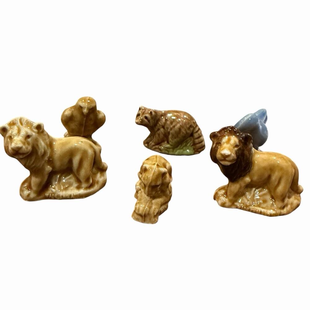 Wade Whimsies Lot of 6 Animals & Birds: 2 Lions Lioness Raccoon Goose Falcon*